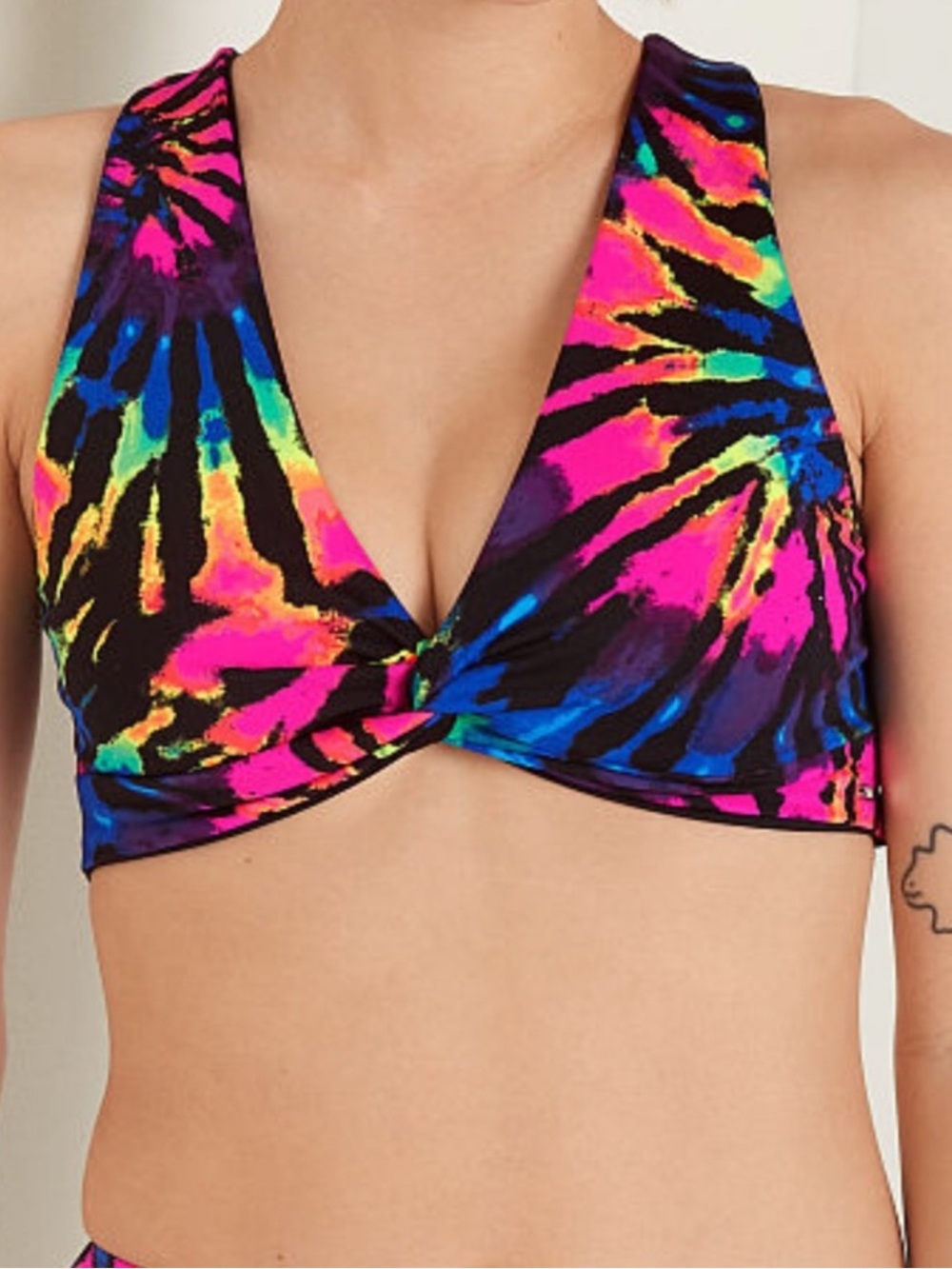 PINK Victoria's Secret Neon Tie-Dye Twist Bralette Top - 4 ways to wear